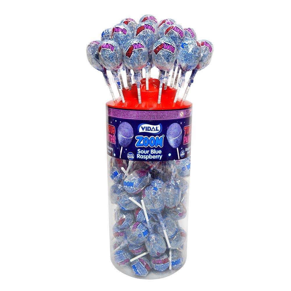 Vidal Zoom Sour Raspberry Tongue Painter Lollies Tubs 1.62kg