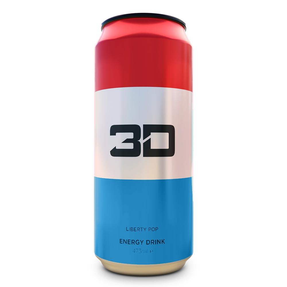 3D Energy Liberty Pop Can 473ml - 12 x 473ml Cans