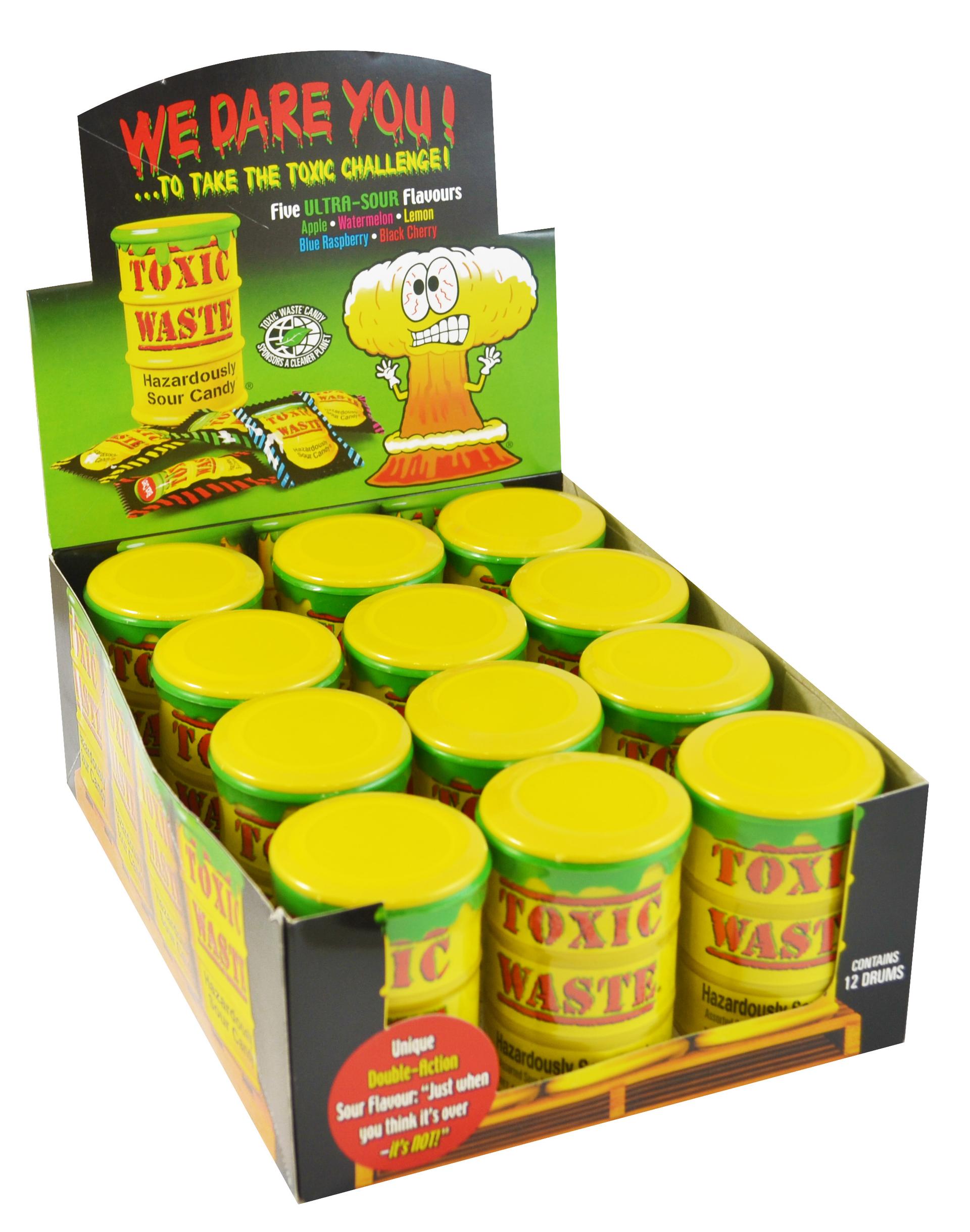 Toxic Waste Sweets Yellow Tubs - 12 x 42g Tub