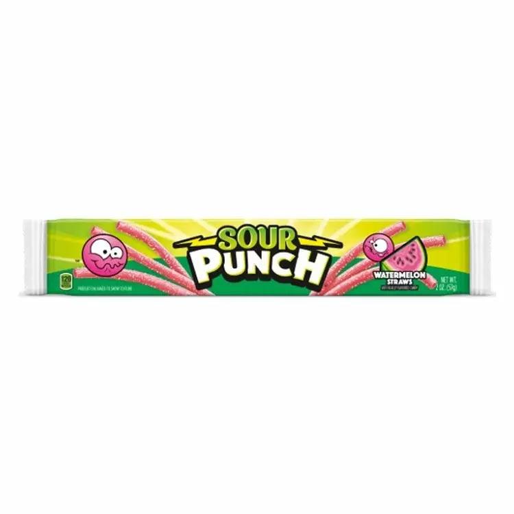 Sour Punch Watermelon Straws 57g - 12 x 57g Bars