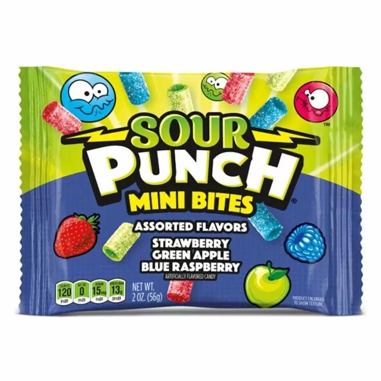 Sour Punch Mini Bites Assorted Flavours Bag 57g - 18 x 57g