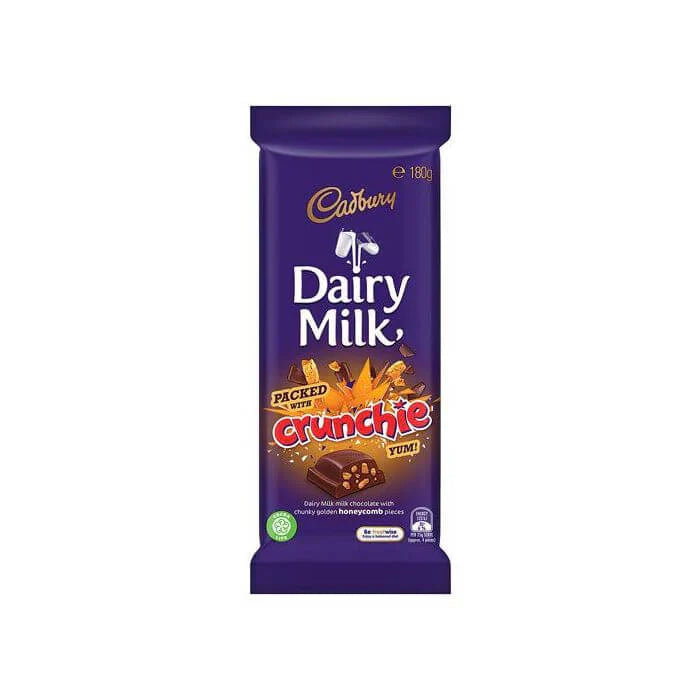 Cadbury's Dairy Milk packed with Crunchie AUS 180g - Pack of 14