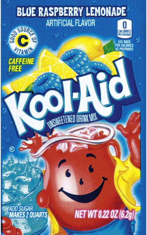 Kool Aid Unsweetened Ice Blue Raspberry 6.2g - Pack of 48