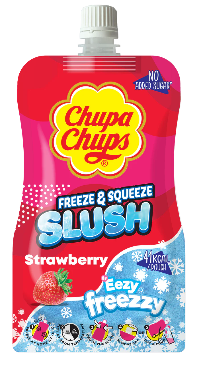 Chupa Chups Strawberry Slush Pouch 250ml - Pack of 12