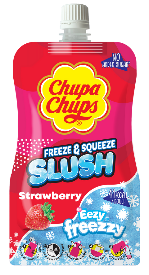 Chupa Chups Strawberry Slush Pouch 250ml - Pack of 12