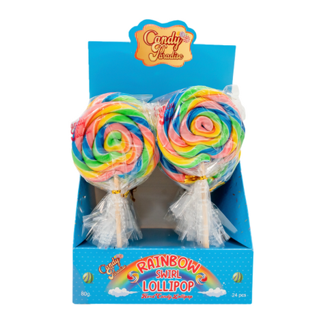 Candy Paradise Rainbow Swirl Lollipop 24x80g