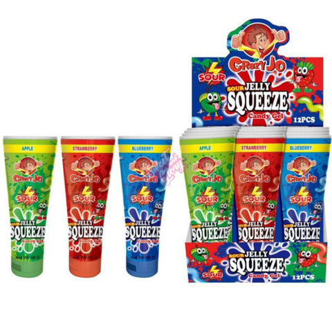 Crazy Jo Sour Jelly Squeeze Candy Gel 80g - Pack of 12