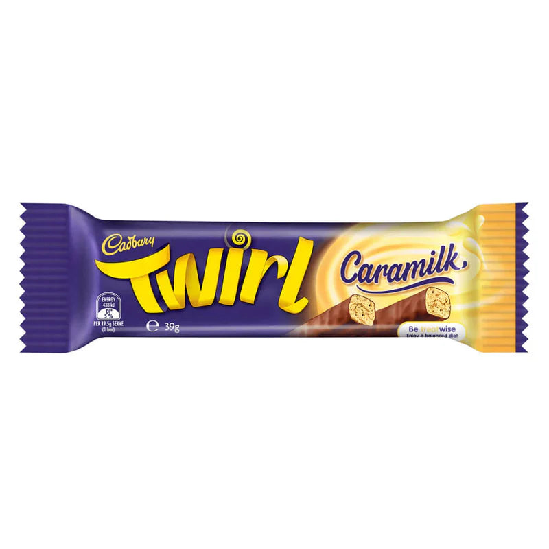 Cadbury's Caramilk Twirl Chocolate Bar AUS 39g - Pack of 42