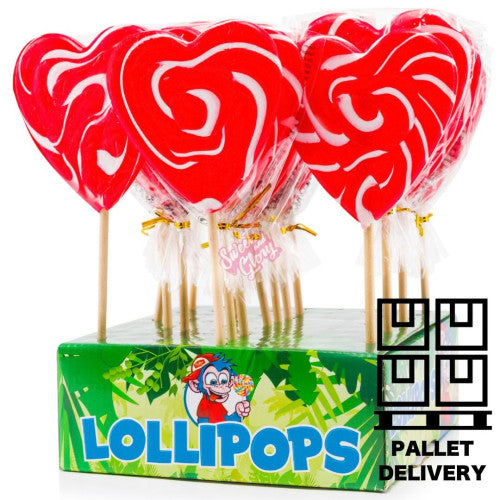 Felko Red Heart Spiral Lollipops 80g - Pack of 17