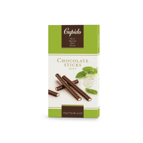 Cupido Box Chocolate Sticks Mint 125g