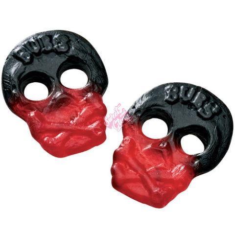 Bubs Raspberry and Liquorice Skulls Sugarfree 4kg - Pack of 12