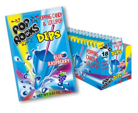 Pop Rocks Dips Blue Raspberry 18g - Pack of 18