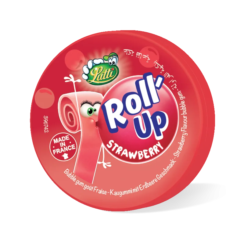 Lutti Roll Up Strawberry Gum 29g - Pack of 24