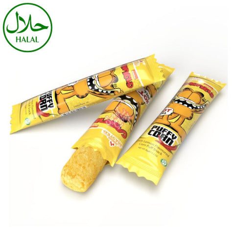 Nickelodeon Garfield Puffed Corn Snack Chilli Lemon 8g - Pack of 30