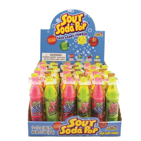 Soda Pop Bottles Sour Candy Powder 36g - Pack of 12