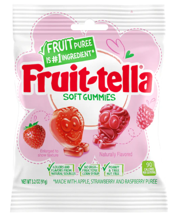 Fruit-tella Soft Gummies Strawberry/Raspberry 91g - Pack of 12