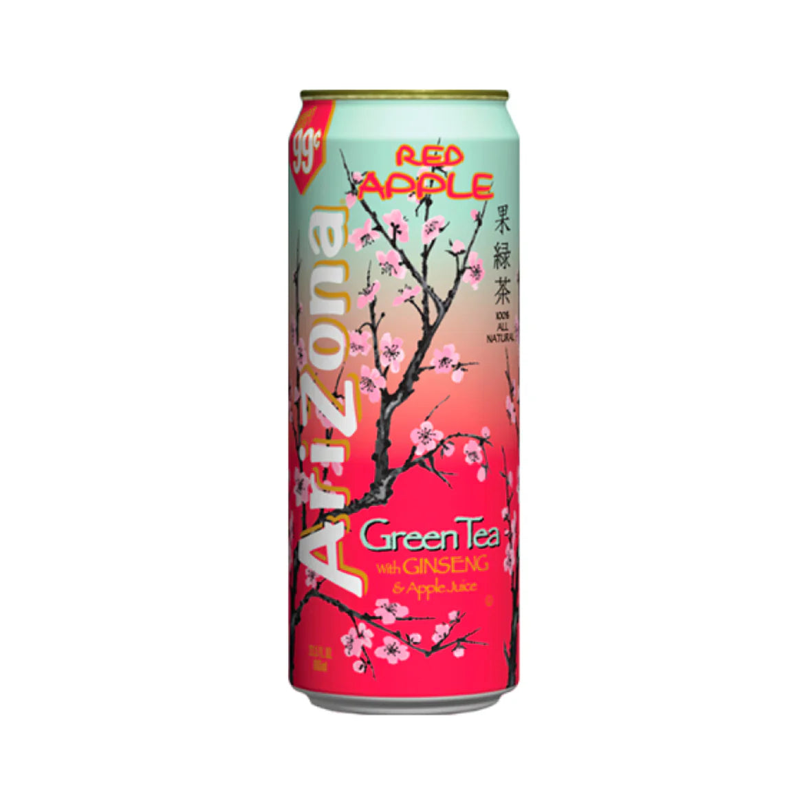 Arizona Red Apple - Green Tea with Ginseng & Red Apple Can 650ml - Pack of 24