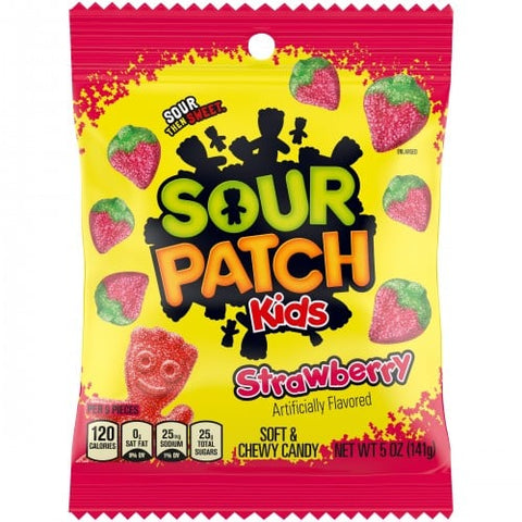 Sour Patch Kids Strawberry Peg Bag 141g - Pack of 12