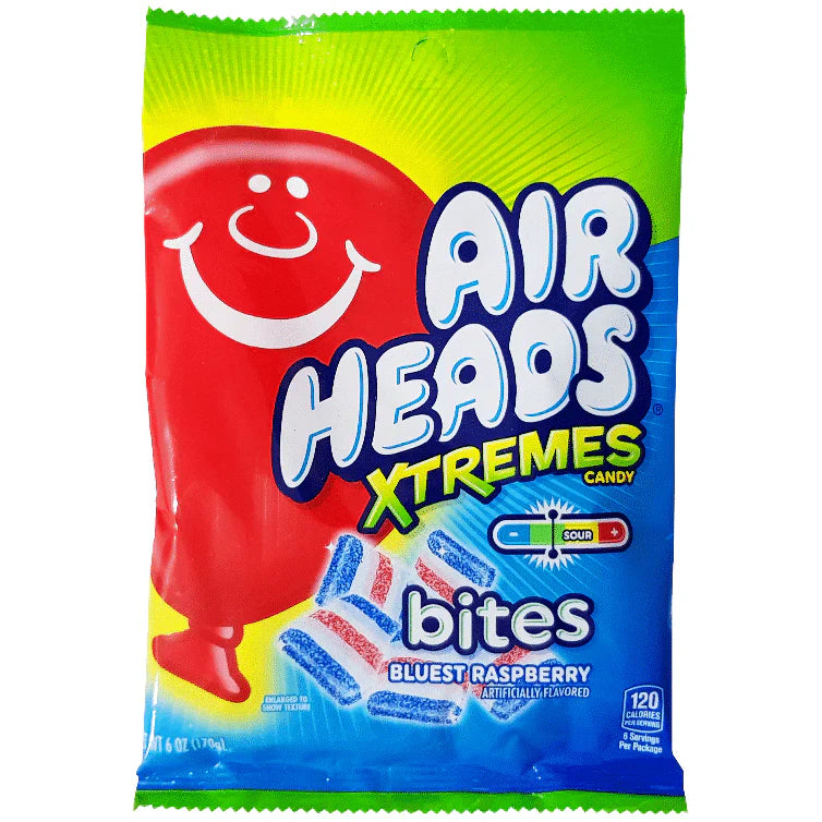 Airheads Xtreme Bites Blue Raspberry Peg Bag 170g - Pack of 12