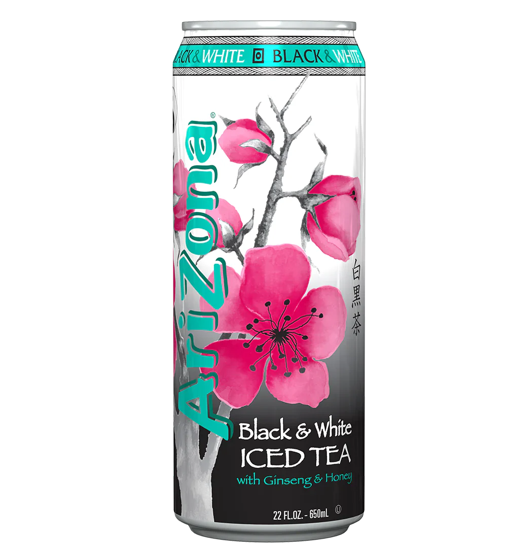 Arizona Tea Black and White Can 650ml - Pack of 24