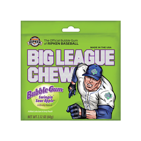 Big League Chew Sour Apple 60g - Pack of 12
