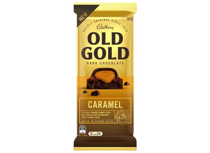 Cadbury's Old Gold Caramel Dark Chocolate AUS 180g - Pack of 15