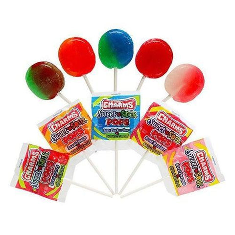 Charms Pop Sweet & Sour Lollipops 17g - Pack of 48