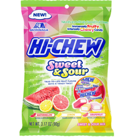 Hi Chew Sweet & Sour Mix Peg Bag 90g - Pack of 6