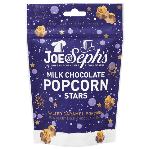 Joe & Seph's Milk Chocolate Popcorn Stars Pouch 63g - 14 x 63g Pouches