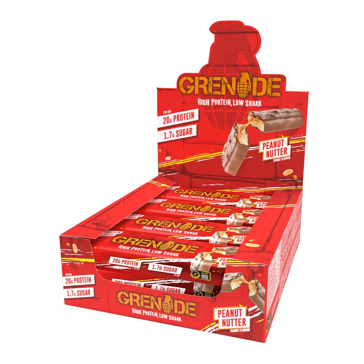 Grenade Peanut Nutter Flavour Protein Bar 60g - 12 x 60g Bars