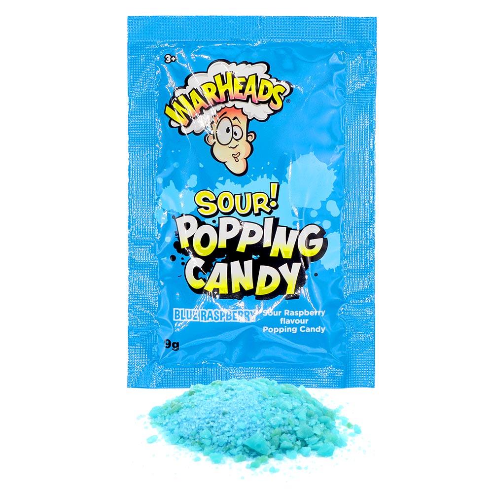 Warheads Sour Popping Candy Blue Raspberry Pouch 9g - 20 x 9g Pouches