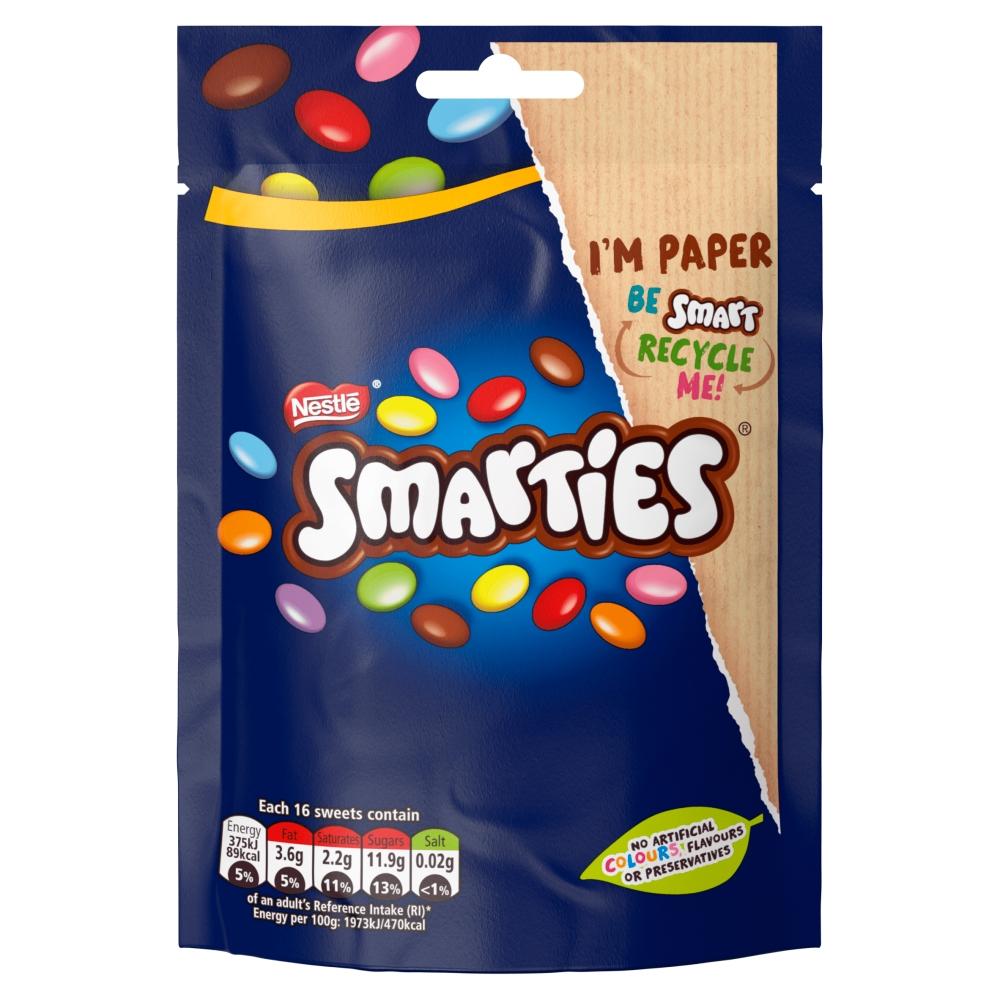 Smarties Milk Chocolate Sharing Bag 105g - 8 x 105g Bags