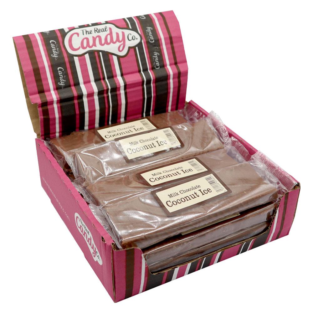 The Real Candy Co. Milk Chocolate Coconut Ice Nougat Bar 130g - 16 x 130g Bars