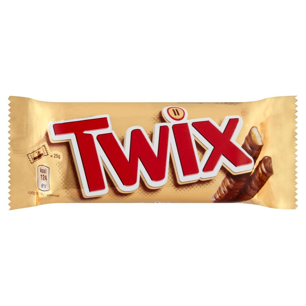 Twix Caramel & Milk Chocolate Fingers Biscuit Snack Bar 50g - 25 x 50g Bars