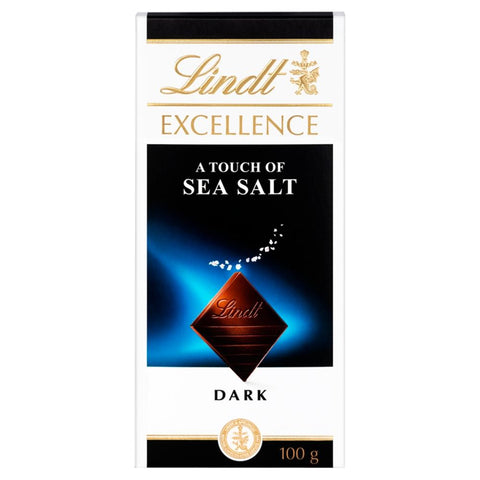 Lindt Excellence Dark Sea Salt Chocolate Bar 100g - 20 x 100g Bars