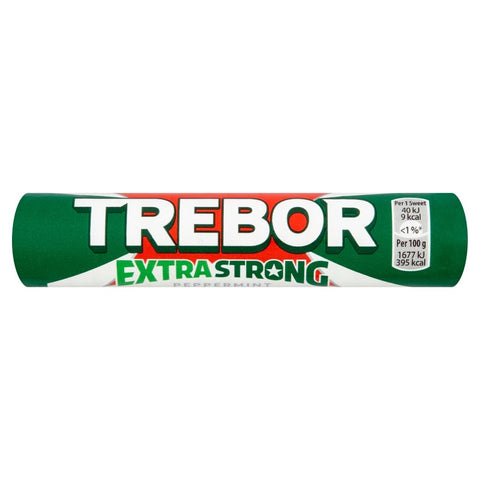 Trebor Extra Strong Peppermint Mints Roll 41.3g - 40 x 41.3g Packs