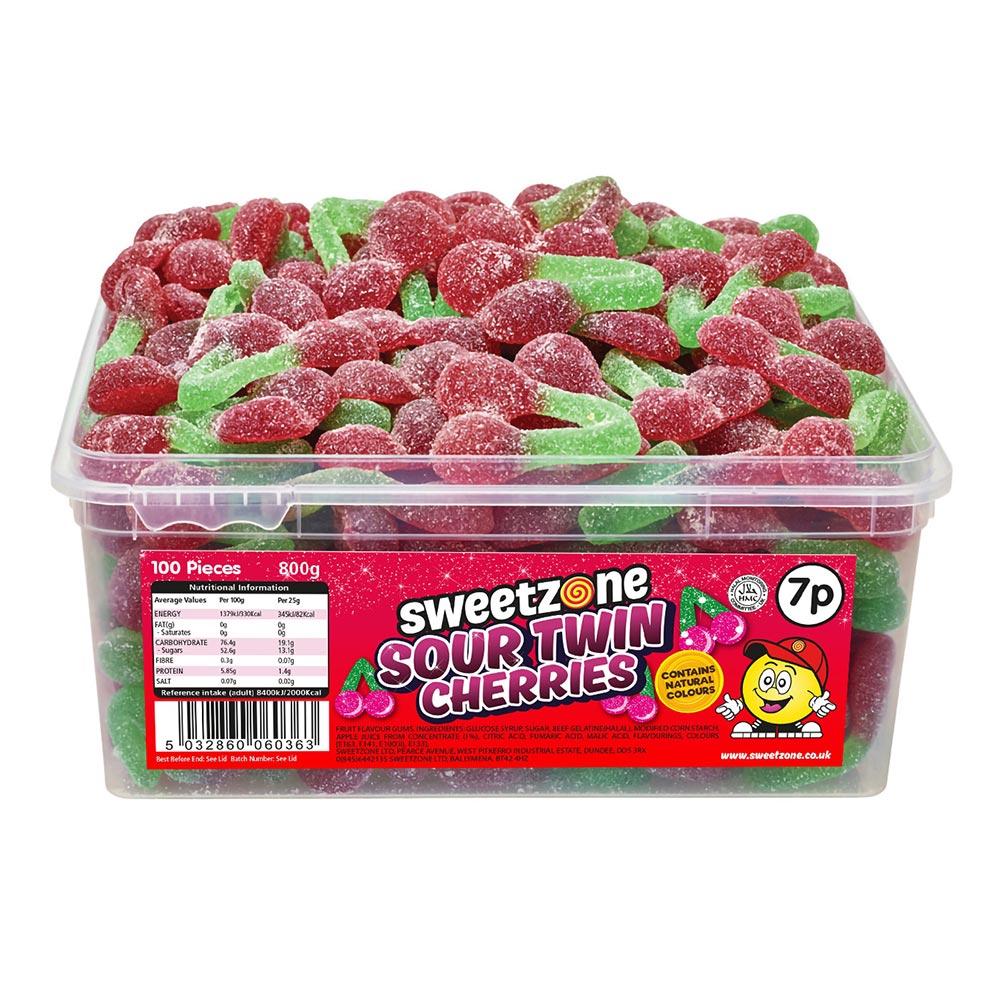 Sweetzone Sour Twin Cherries 7p Tub 800g