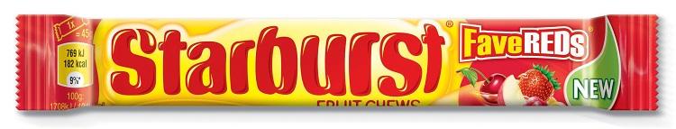 Starburst Fave Reds Vegan Chewy Sweets Fruit Flavoured 45g - 24 x 45g Bags