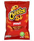 Cheetos Puffs Sweet & Spicy Multipack Snacks Crisps 6 Pack - 18 x (6 x 13g) Multipacks