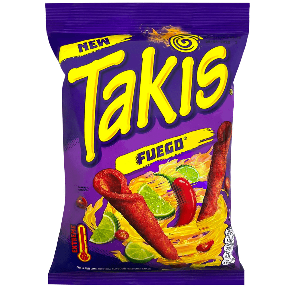 Takis Fuego Corn Chips 55g - 48 x 55g Bags