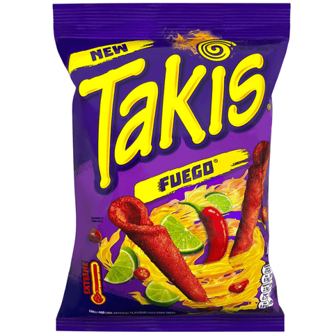 Takis Fuego Corn Chips 55g - 48 x 55g Bags