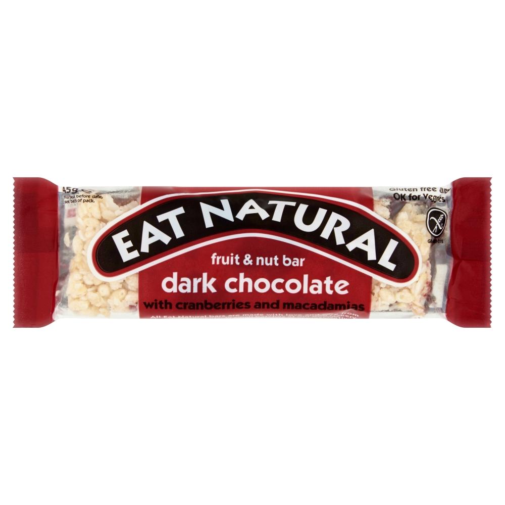 Eat Natural Fruit & Nut Bar Dark Chocolate with Cranberries and Macadamias Bar 45g - 12 x 50g Bars