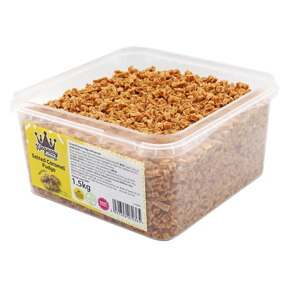 Kingsway Toppings Salted Caramel Fudge Pieces Tub 1.5kg