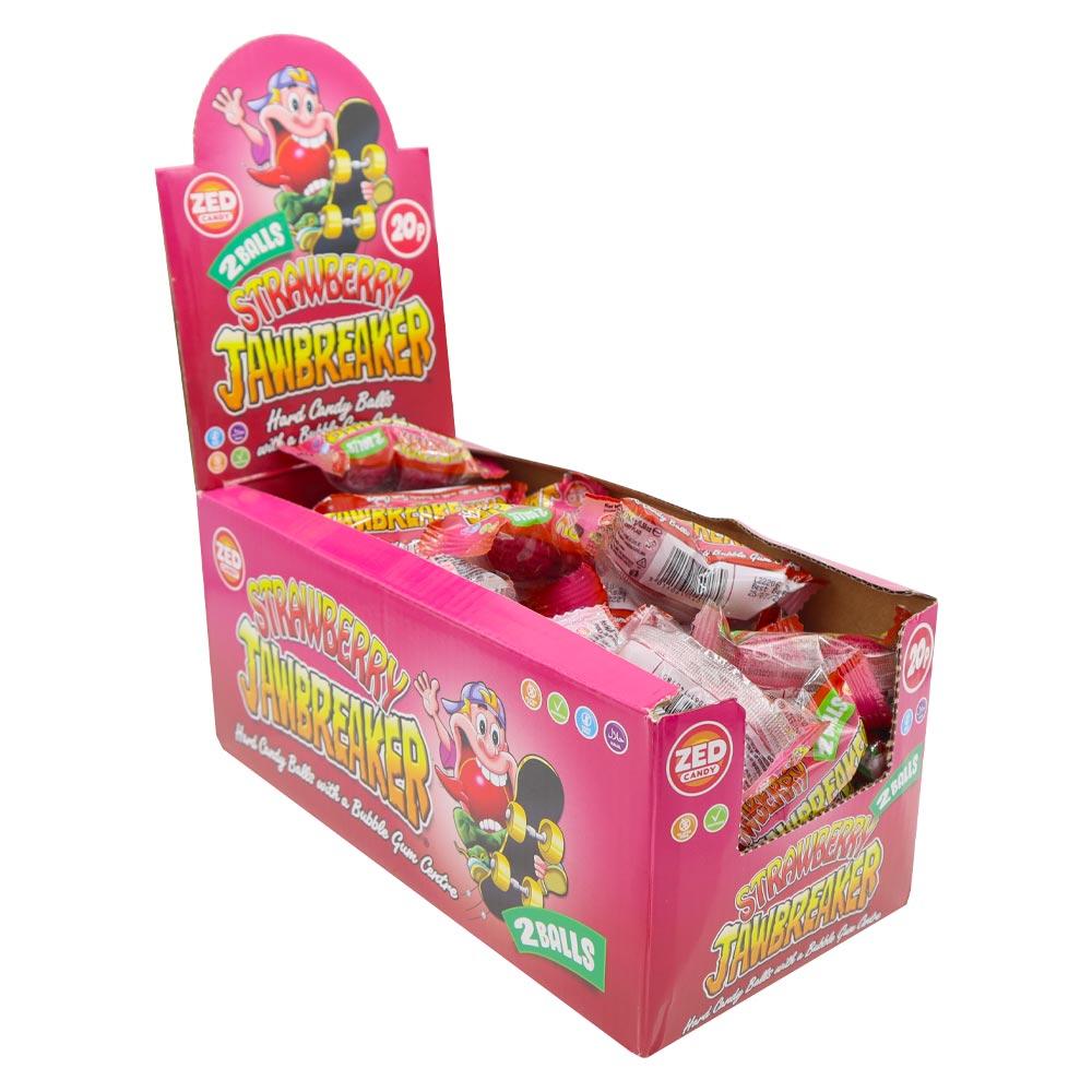 Zed Candy Strawberry Jawbreaker 2 Pack 16.5g 20p PMP - 60 x 16.5g Packs