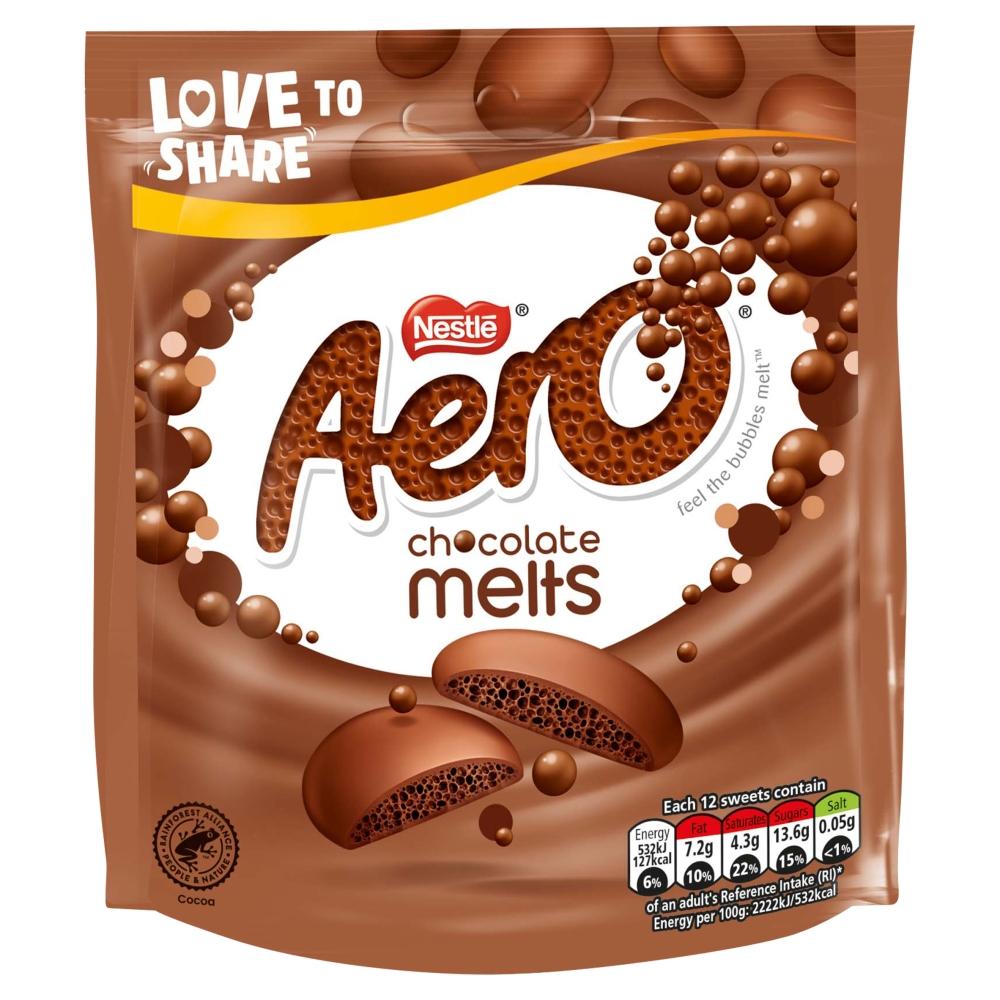 Aero Melts Milk Chocolate Sharing Bag 92g - 8 x 92g Bags