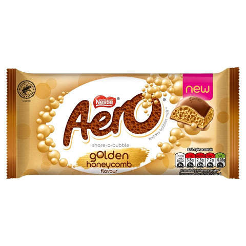 Aero Golden Honeycomb Chocolate Sharing Bar 90g - 15 x 90g Bars