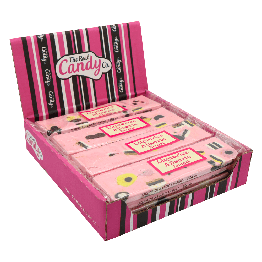 The Real Candy Co. Liquorice Nougat Bars 130g - 16 x 130g Bars