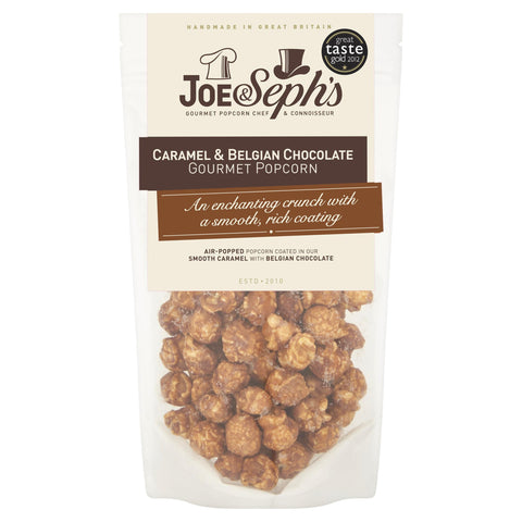 Joe & Seph's Caramel & Belgian Chocolate Gourmet Popcorn Pouch 70g - 16 x 70g Bags