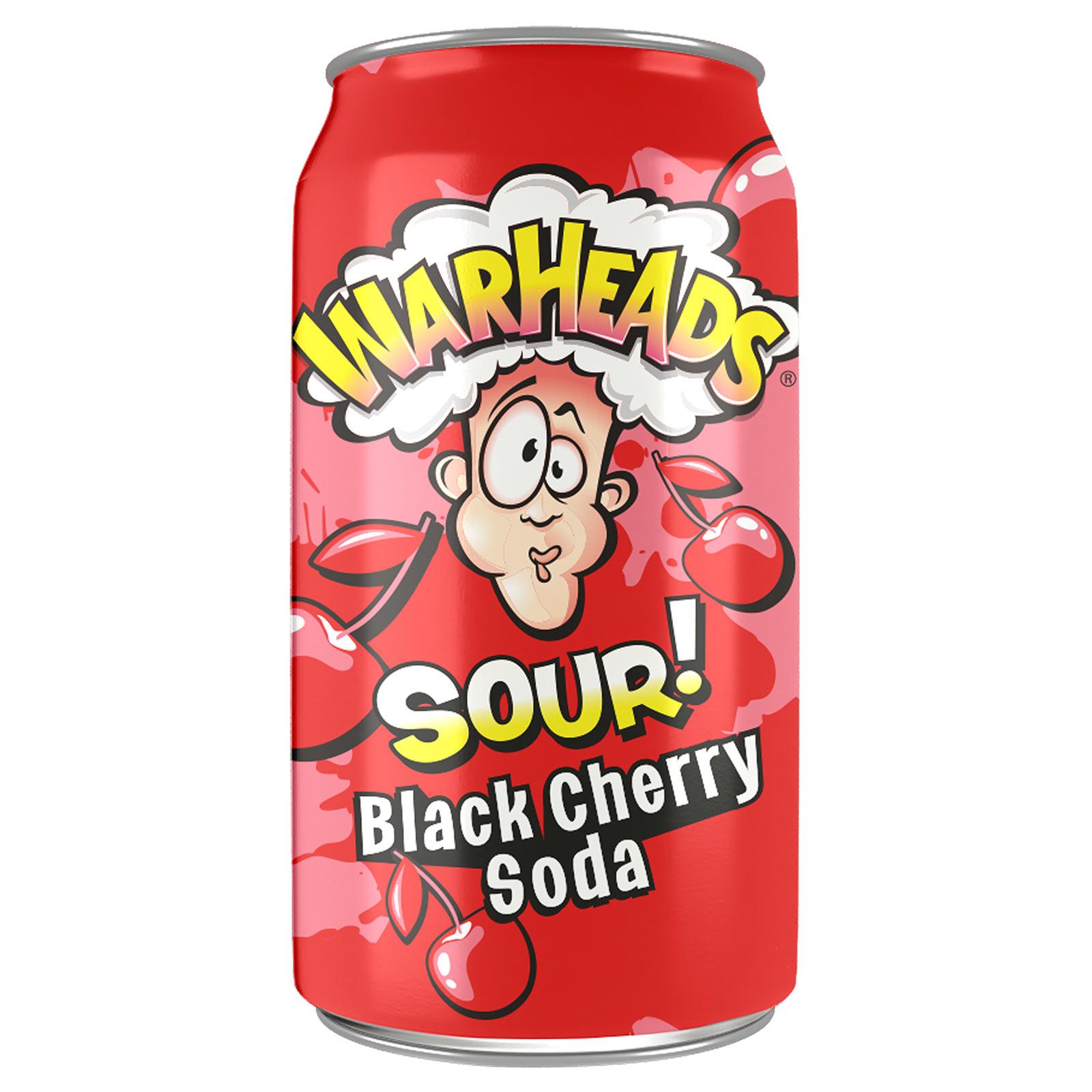 Warheads Sour Black Cherry Soda Cans 355ml - 12 x 355ml Cans