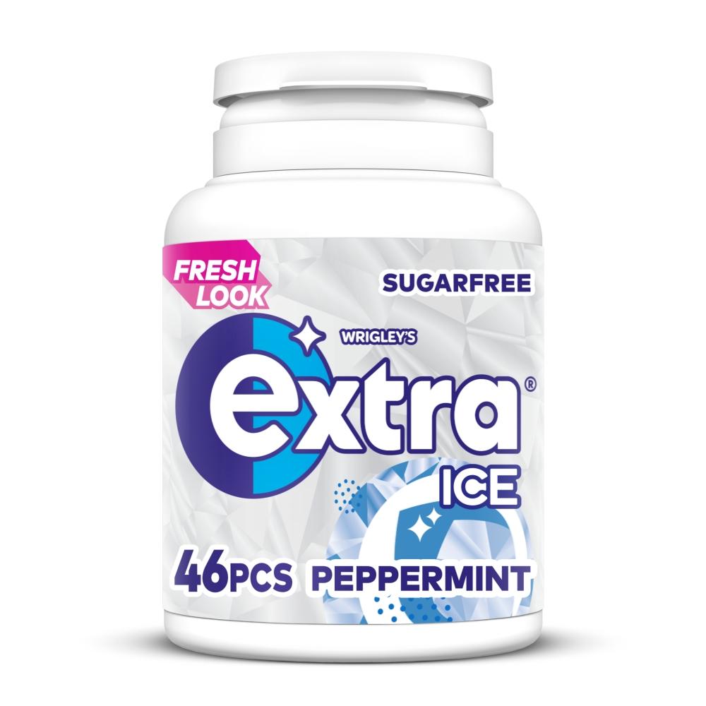 Extra Ice Peppermint Sugarfree Chewing Gum Bottle 46 Pieces - 6 x 64.4g Bottle
